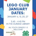 Durand Community Library and 4-H LEGO Flier