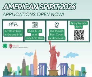 Register Now for the 4-H American Spirit Opportunity