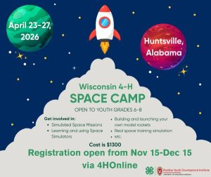 4-H Space Camp Registration is Open