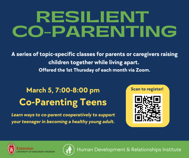 Flier of the resilient co-parenting class